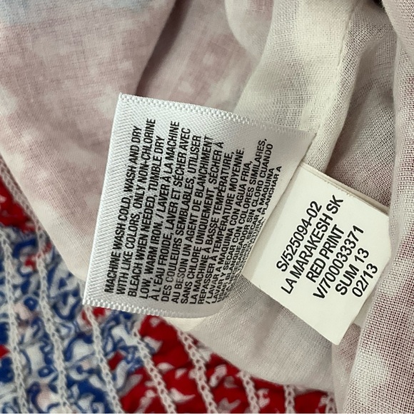 Old Navy Skirt Womens Small Red Blue Paisley Flowy Cotton Smocked Elastic waist - Picture 4 of 10